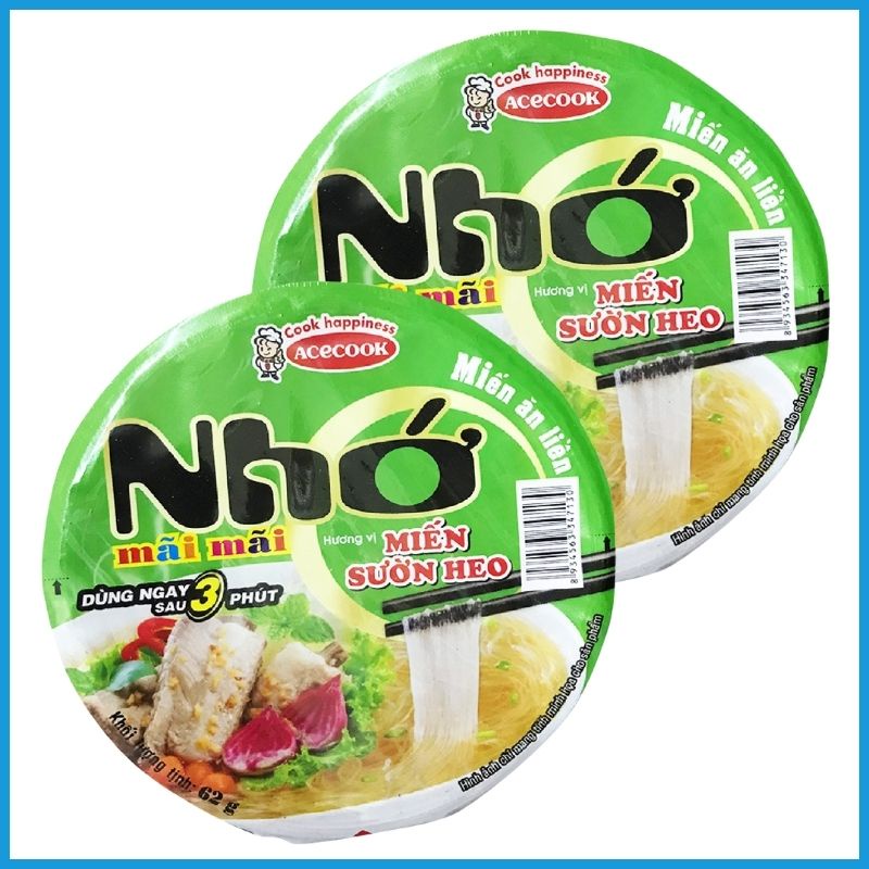 Nhớ Mãi Mãi Hương Vị Miến Sườn Heo thùng 12 tô x62g MMSH01