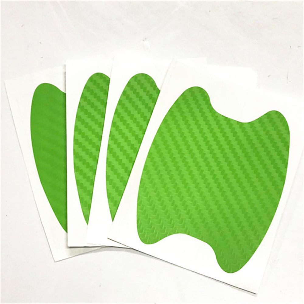 Set 4 miếng phim dán bảo vệ tay cầm cửa xe hơi chống trầy xước chất liệu sợi carbon tiện dụng
