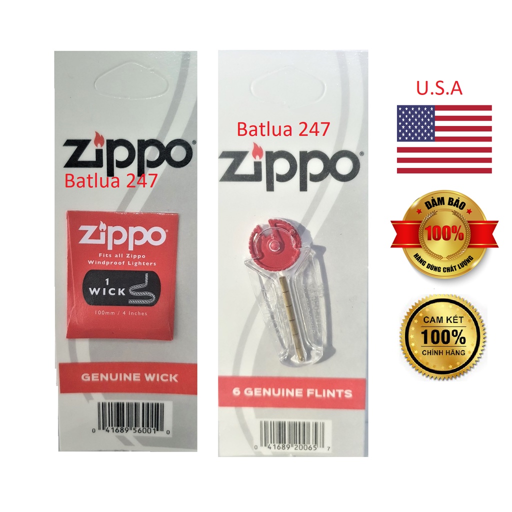 [Phụ Kiện Chính Hãng] Combo Đá Zippo + Bấc Zippo U.S.A