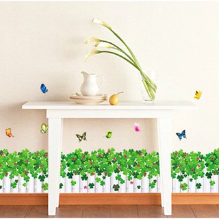 Decal dán tường chân tường cỏ may mắn T3031