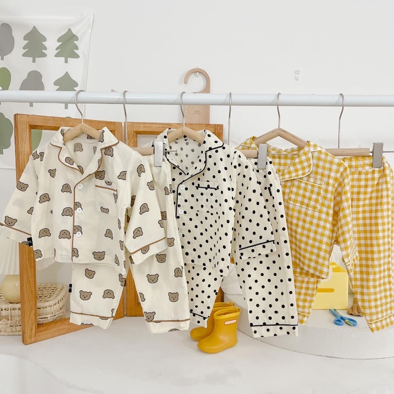 Bộ Pijama xốp đũi cho bé trai và gái từ 7-20kg