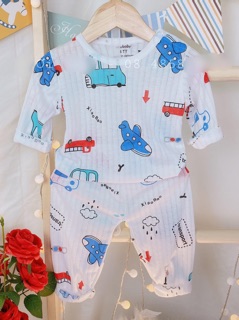 Bộ cotton giấy dài tay cho bé