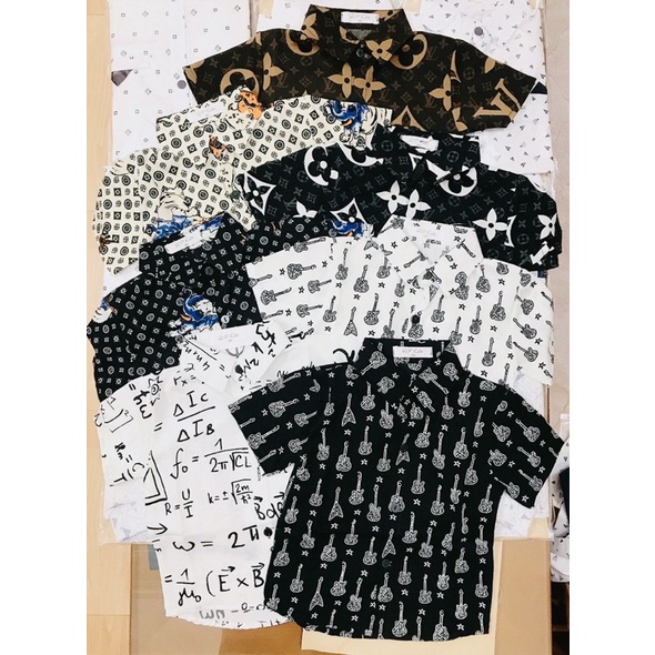 Áo sơ mi lụa bé trai, set sơ mi lụa bé trai, quần đũi thô bé trai