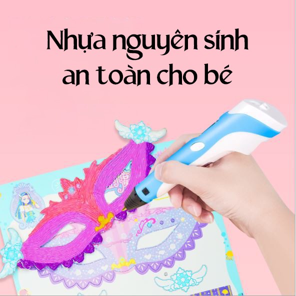 Bút vẽ 3D tạo mô hình 3 chiều độc đáo, in hình 3D nhiều màu sắc cho bé thỏa sức sáng tạo
