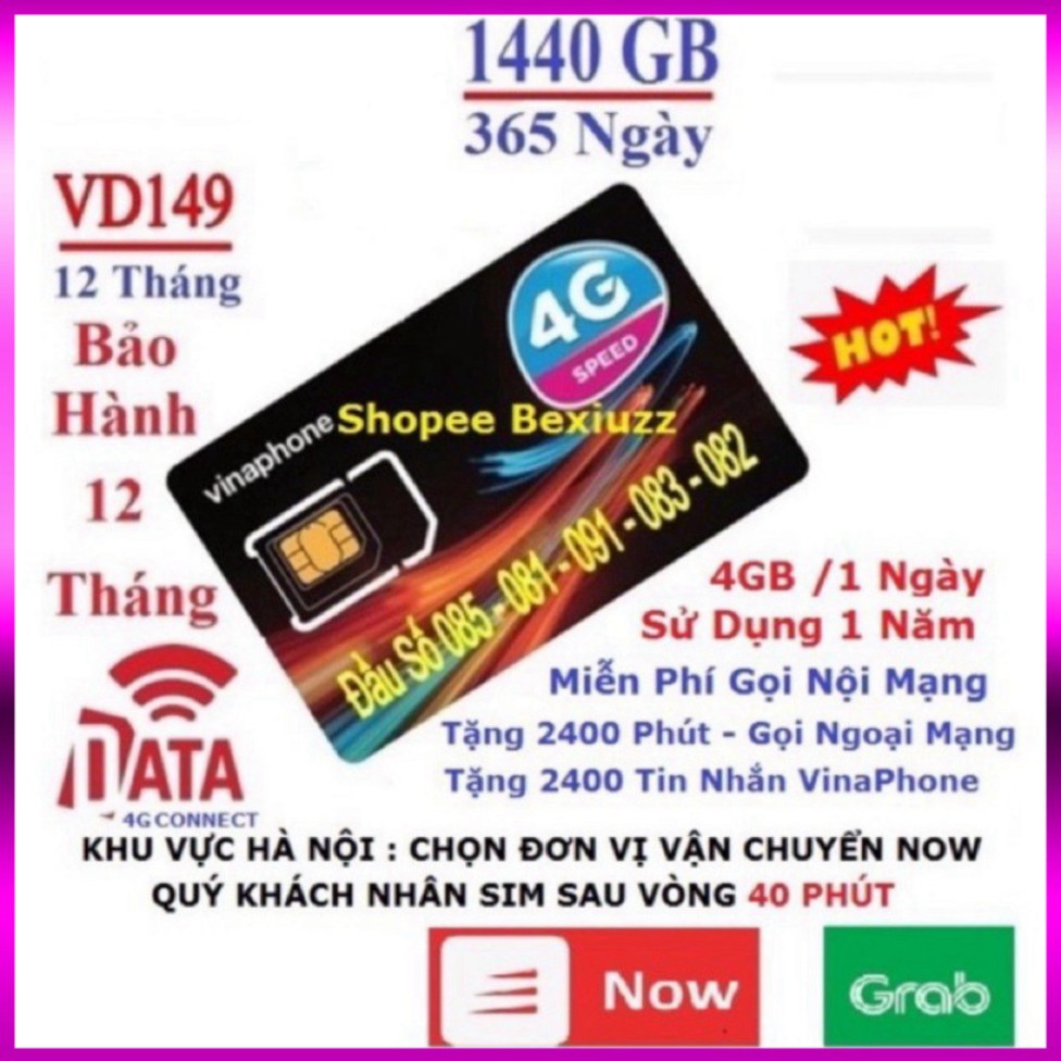 HẠ GIÁ 70% SIM VD89 , VD149 , D500 ( MIỄN PHÍ 360 ngày Data 4G + Gọi )VINAPHONE. Đăng Ký Chính Chủ, Bảo Hành 12Tháng HẠ 