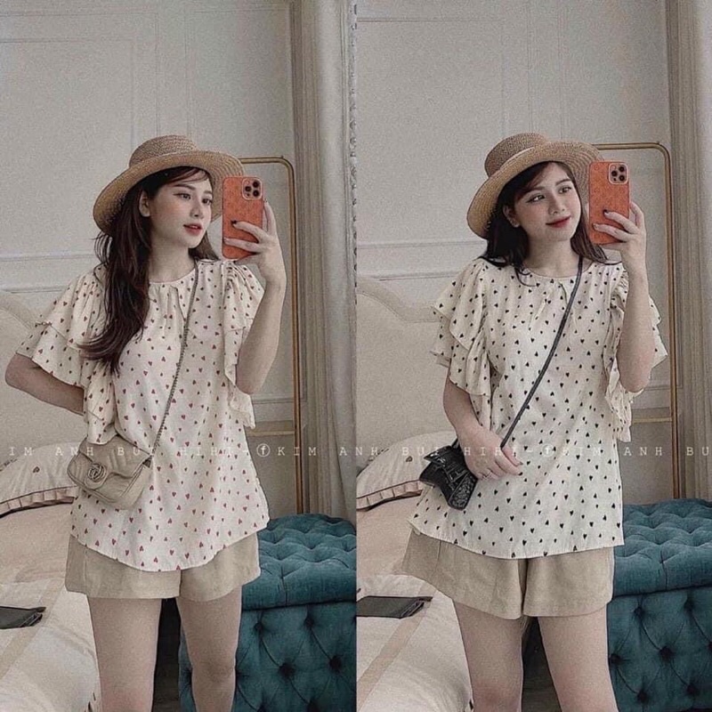vải đũi lạnh trái tim nền be