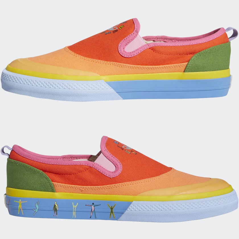 Giày lười Adidas Men's Original SLIP-ON NIZZA PRIDE Semi Solar GW2421 (Red / Yellow / Hazy Orange)