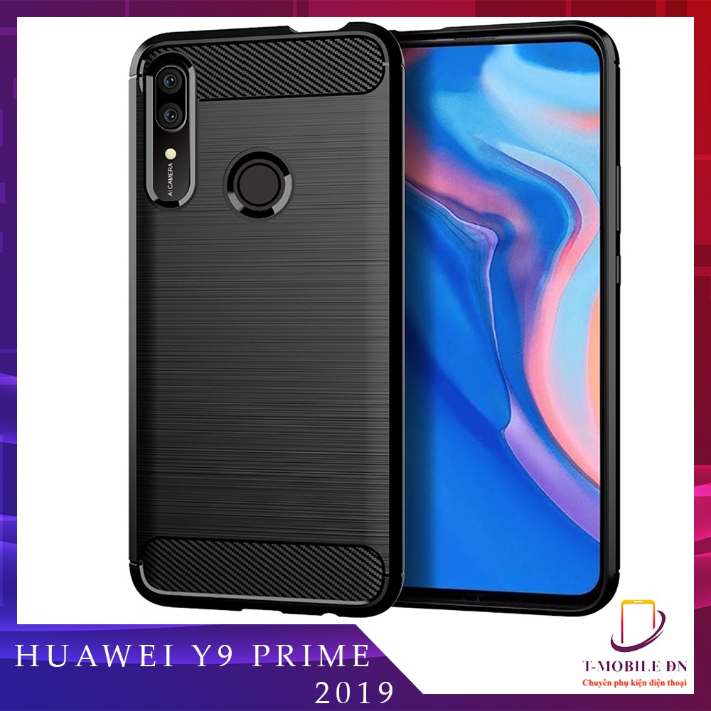 Ốp lưng Huawei Y9 Prime 2019, Ốp Carbon phay xước chống sốc chống vân tay cho Y9 Prime 2019