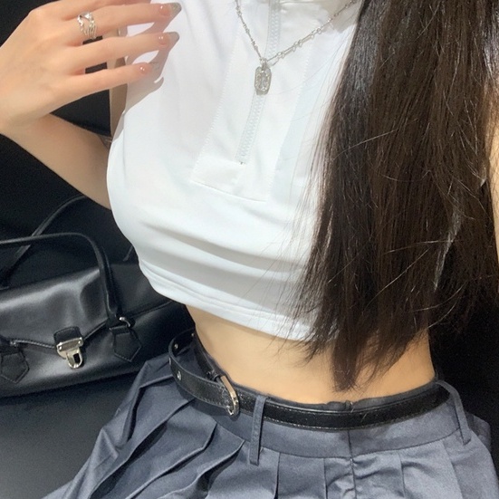 DB002 Set Croptop trắng chân váy dài đường phố thu đông hàng thiết kế cao cấp mới 2023