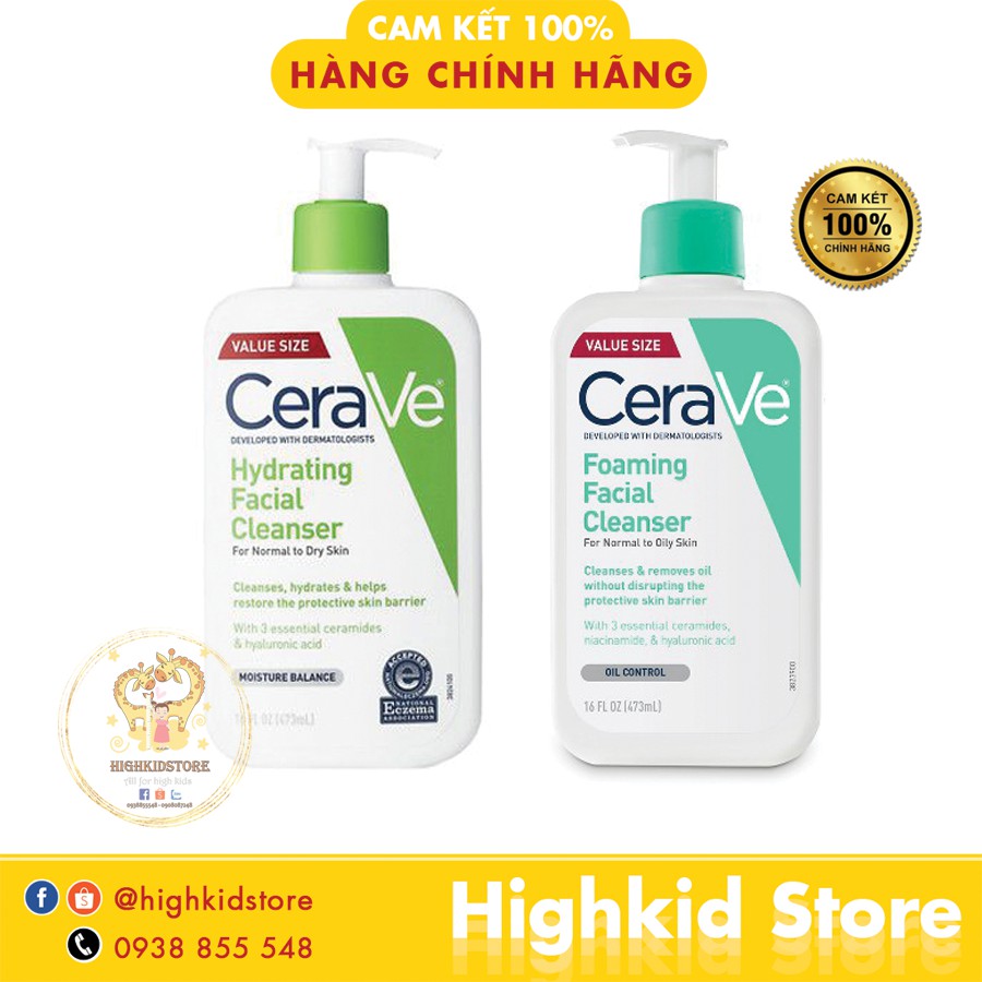 Sữa rửa mặt Cerave đủ size đủ loại - CeraVe Facial Cleanser