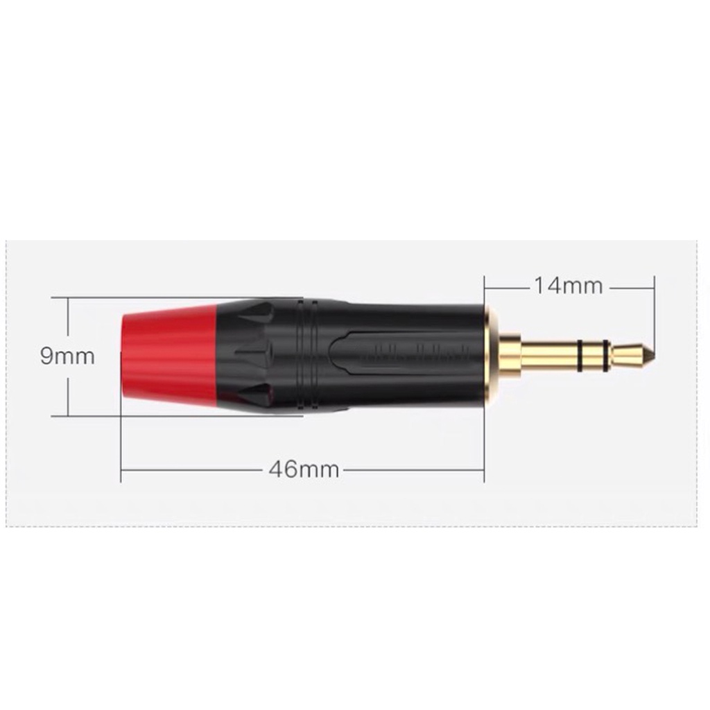Jack 3 li 3.5mm 3 ngấn kết nối âm thanh, Micro đa năng, tiện lợi, chất liệu đồng nguyên chất - Sunrise music