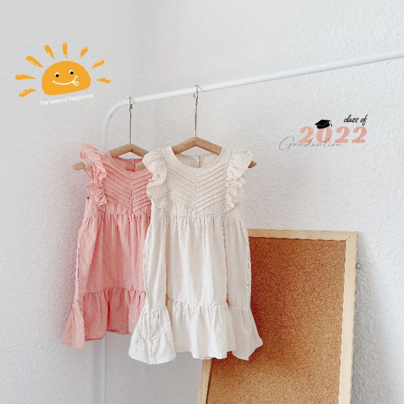 VÁY CỔ TRÒN TAY CÁNH TIÊN CHO BÉ GÁI