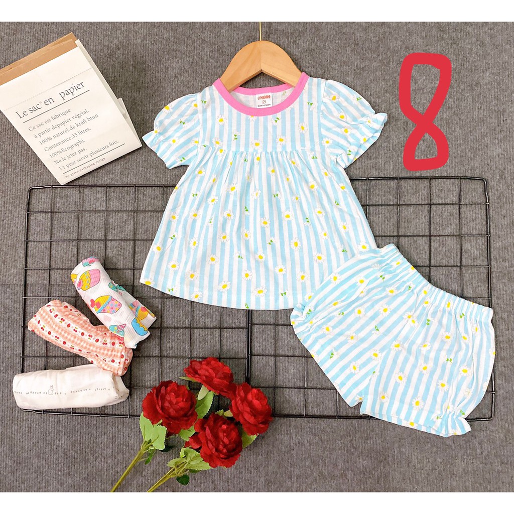 Bộ bánh bèo xuất nhật sợi tre dành cho bé gái