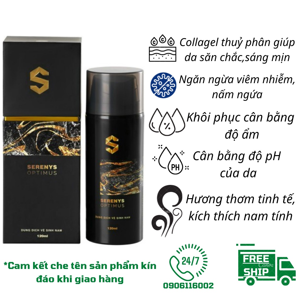 Combo Gel Dung Dịch Vệ Sinh Nam Giới SERENYS OPTIMUS Và Hỗ Trợ QH BCS Tặng Quần Sịp Nam Boxer Thời Trang