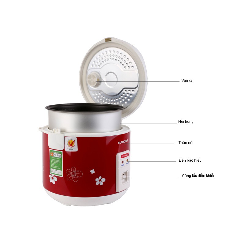 Nồi cơm điện Sunhouse 1.8L SHD8602 | BigBuy360 - bigbuy360.vn