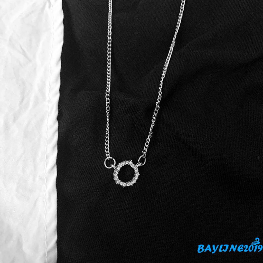 Vòng cổ nữ mặt hình tròn đính đá thời trang