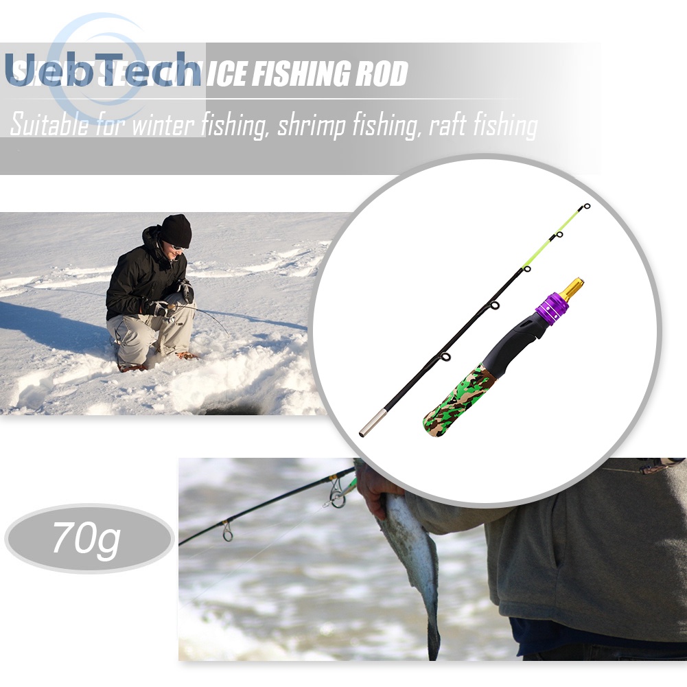 Cần câu cá trên băng chất liệu carbon và xốp eva cỡ 61cm cho trẻ em