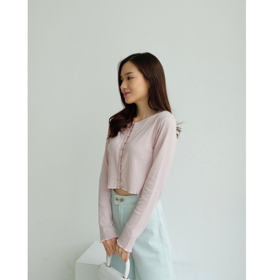 Áo Khoác Cardigan Dáng Ngắn Cài Nút Nhập Khẩu Từ Hàn Quốc O-0152