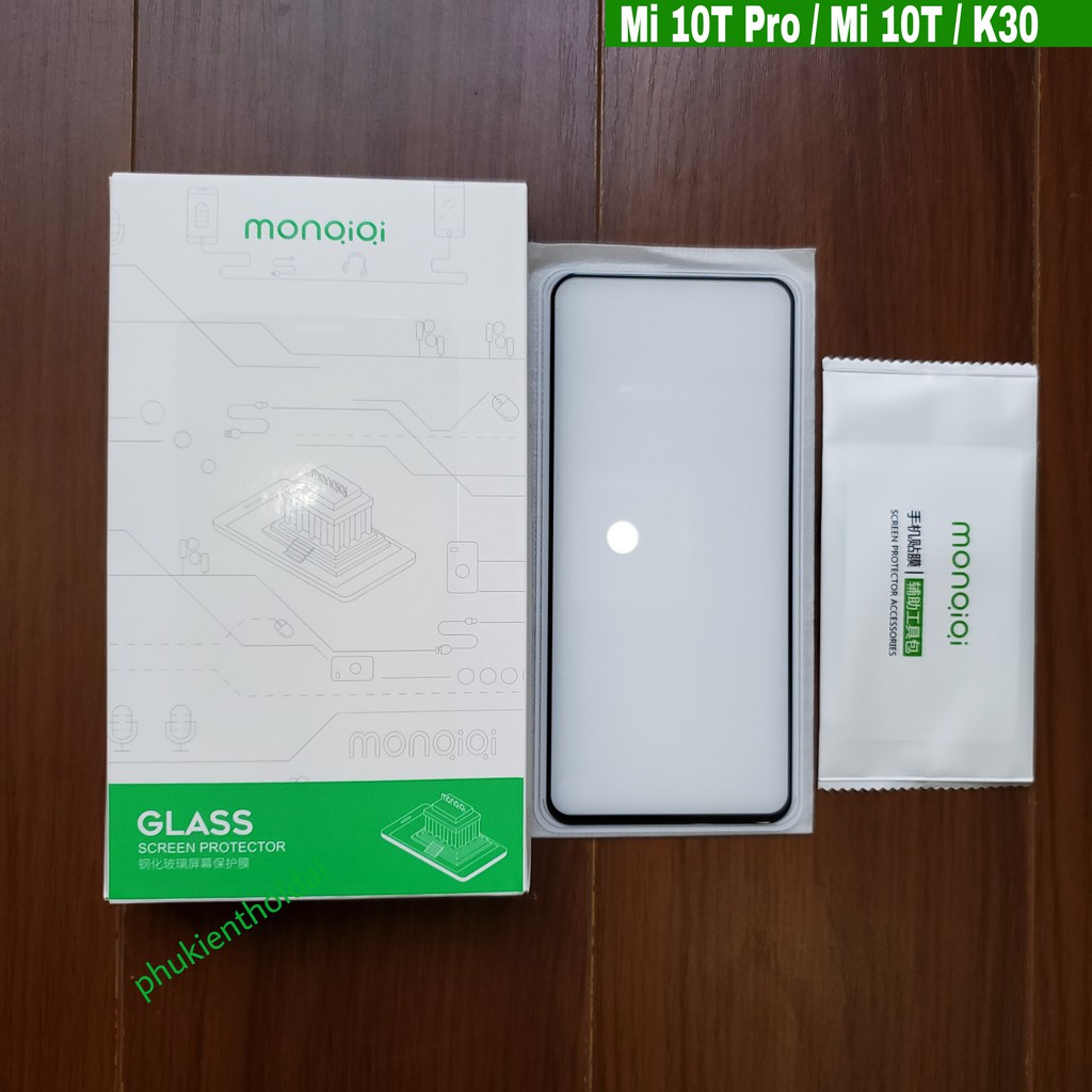 Cường lực Xiaomi Mi 10T Pro / K30 dùng chung hiệu Monqiqi viền mỏng bóng mượt hạn chế vân tay
