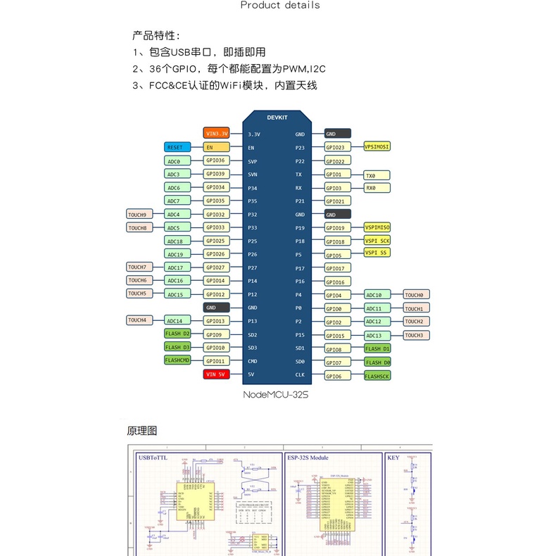 Bản Mạch Phát Triển NodeMCU ESP-32S ESP-WROOM-32E
