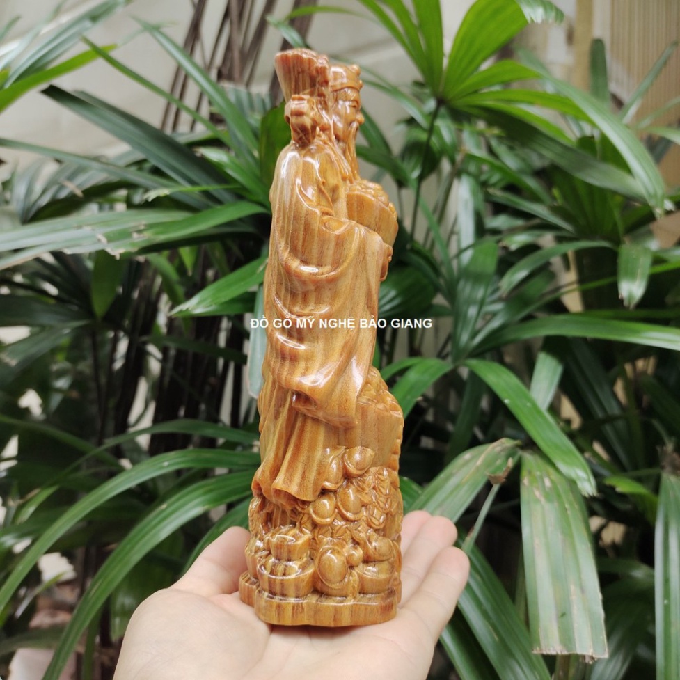 Tượng thần tài gỗ huyết long cao 20 cm