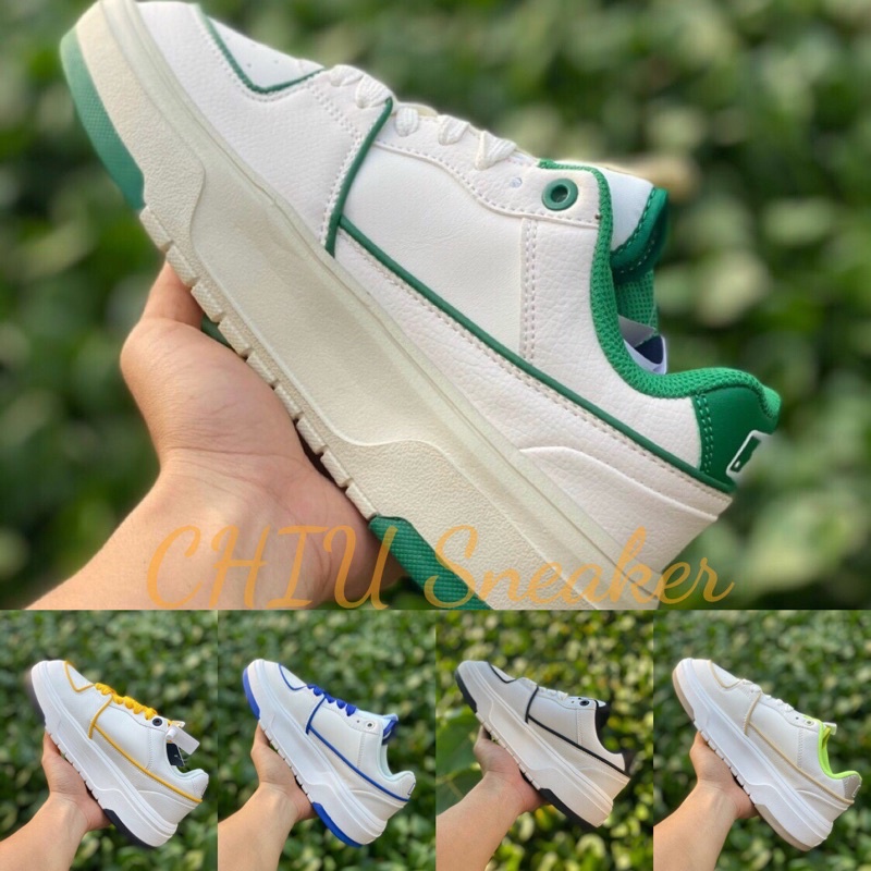 Giày thể thao nam nữ tăng chiều cao phiên bản cao cấp giày Mlb Chunky cổ thấp đế cao 4cm