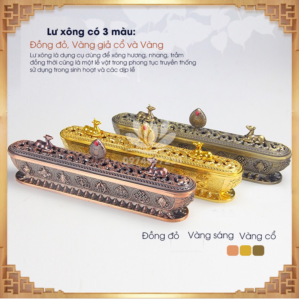 Lư Máng Lư Xông Trầm Hương Phong Cách Tây Tạng Hợp Kim Đồng