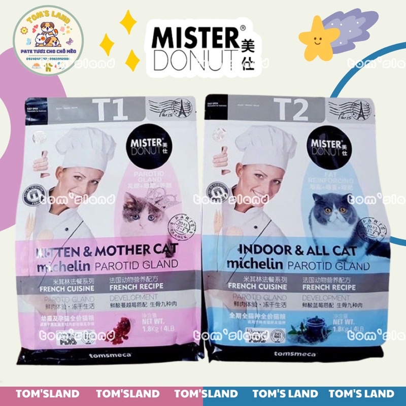 Thức Ăn Hạt Cao Cấp Mister Donut T1 và T2