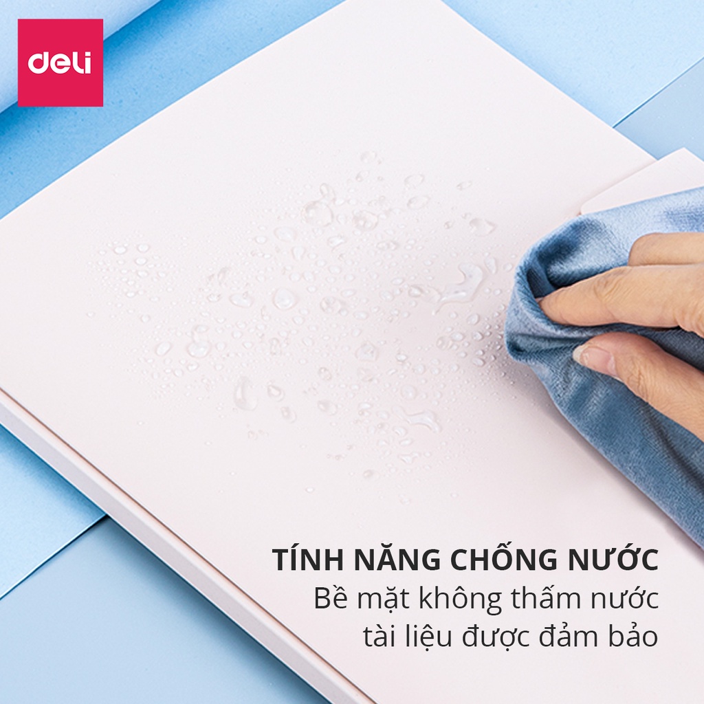 [Mã LIFEDE10 giảm 8% đơn 99K] Túi đựng tài liệu học sinh Deli khổ A4 - màu Hồng / Xanh lá / Xanh dương - 1 chiếc - 72671