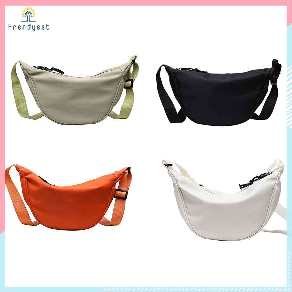 Túi Đeo Chéo Ngực Vải Canvas Màu Trơn Thời Trang Cho Nữ