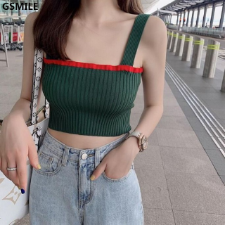 Áo Croptop Dệt Kim Sát Nách Thiết Kế Cổ Chữ V Quyến Rũ