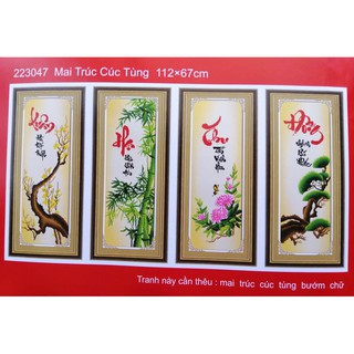 Tranh thêu chữ thập bốn mùa 223047