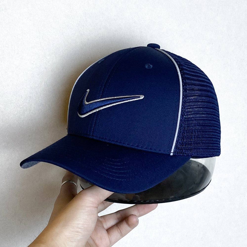 Mũ Lưỡi Trai Nike Nam Cao Cấp Nón Bít Đuôi Đen Xanh Viền Xám AB-30181