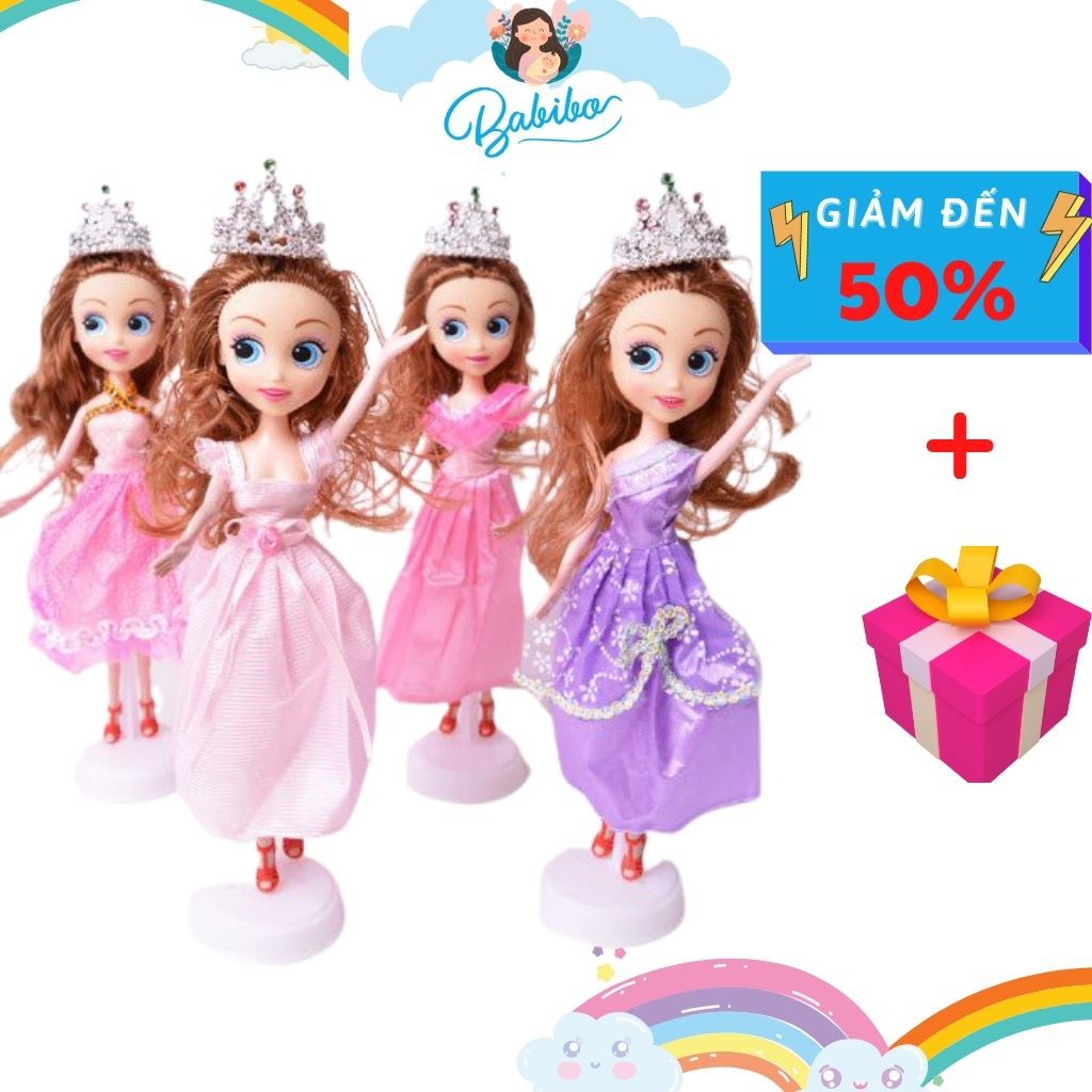 Búp Bê Bjd, Bộ đồ chơi búp barbie bê công chúa loai đẹp cho bé gái có vương niệm Cao 30cm - Babibo Kids