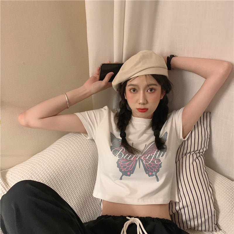 Áo Croptop Bướm Chất Dãn 4 Chiều Xưởng May DCS