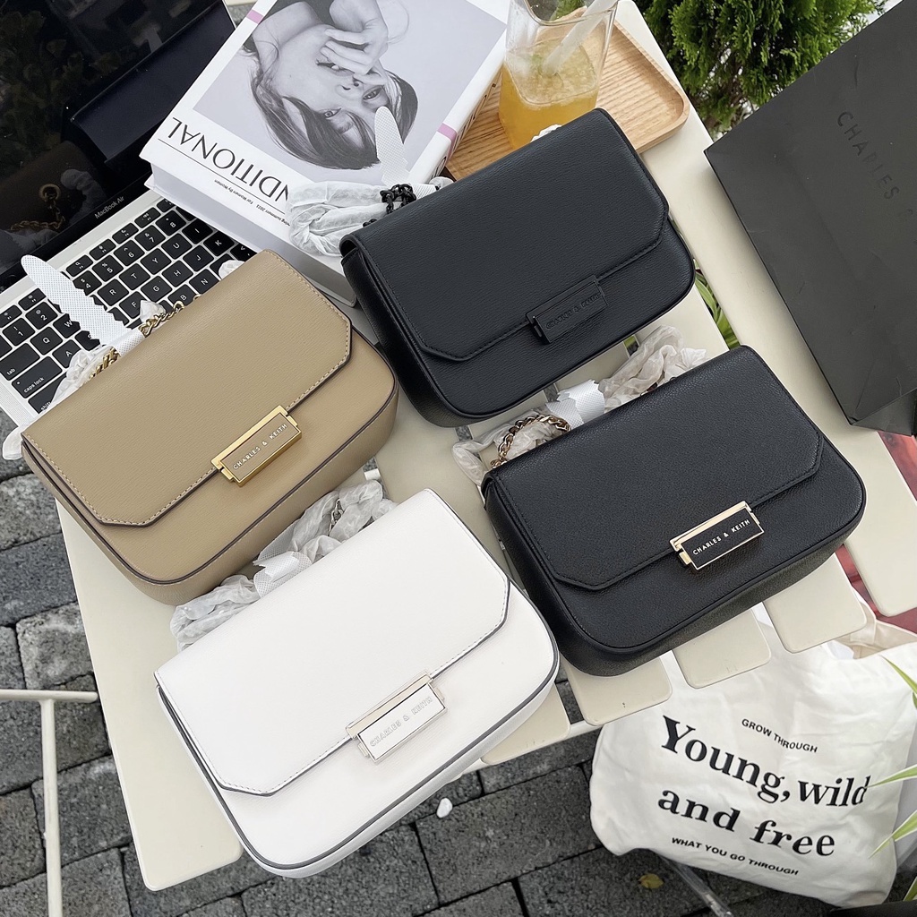 Túi Xách Nữ CK khoá vuông hàng quảng châu loại đẹp nút bấm siêu sang khắc chữ logo cực kì xinh hết nấc