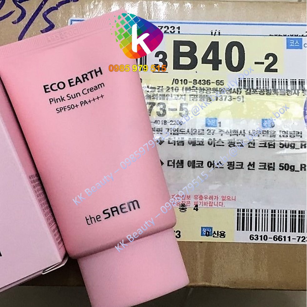 (Đủ BILL) Kem chống nắng The Saem Eco Earth Power Pink Sun Cream | BigBuy360 - bigbuy360.vn