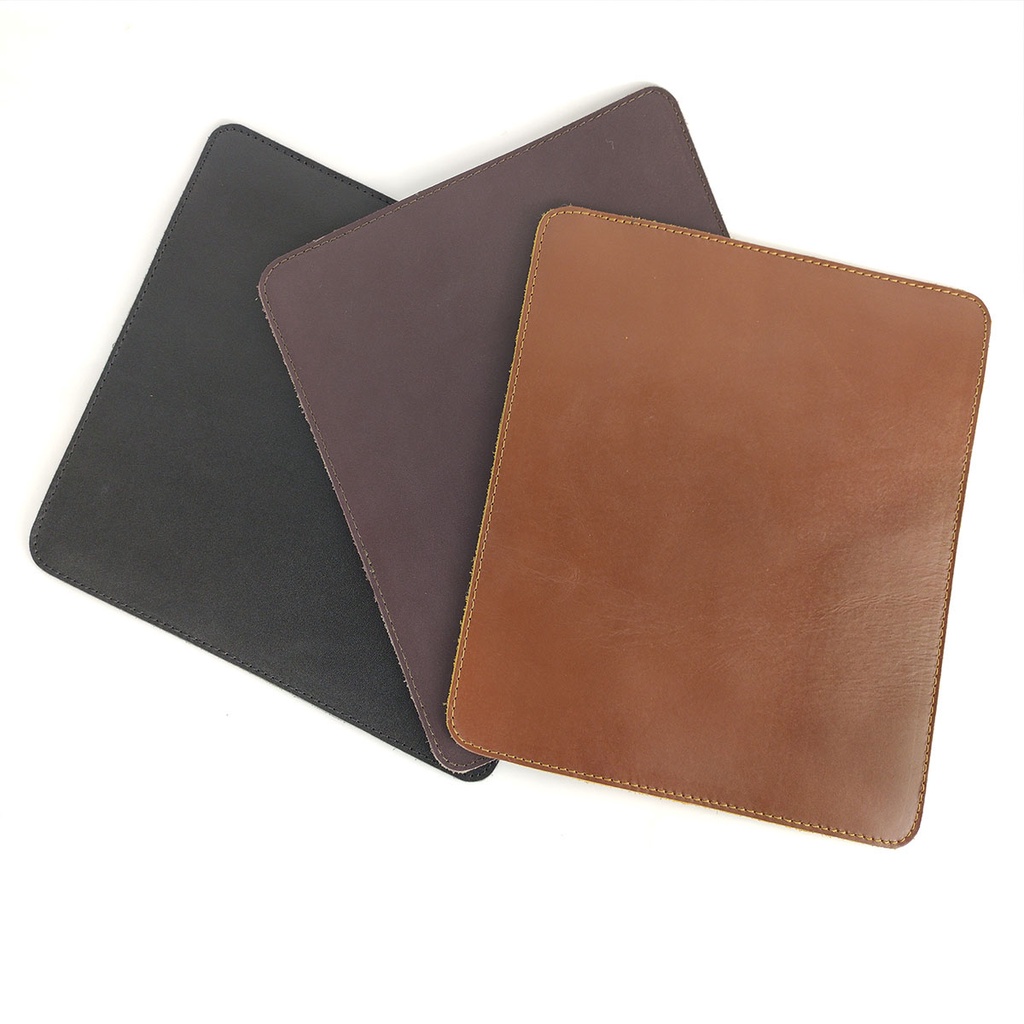 Lót chuột Bụi Leather-da bò 2 lớp, khâu viền 4 cạnh P104-Phát màu ngẫu nhiên