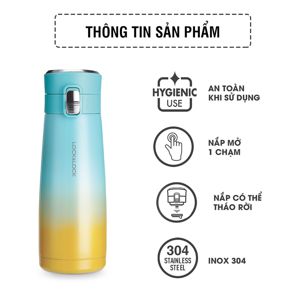 [Mã LIFEHL3 giảm 8% đơn 250K] Bình giữ nhiệt Holiday Sunset I.d Tumbler 450ml Lock&Lock - LHC3245 (5 màu)