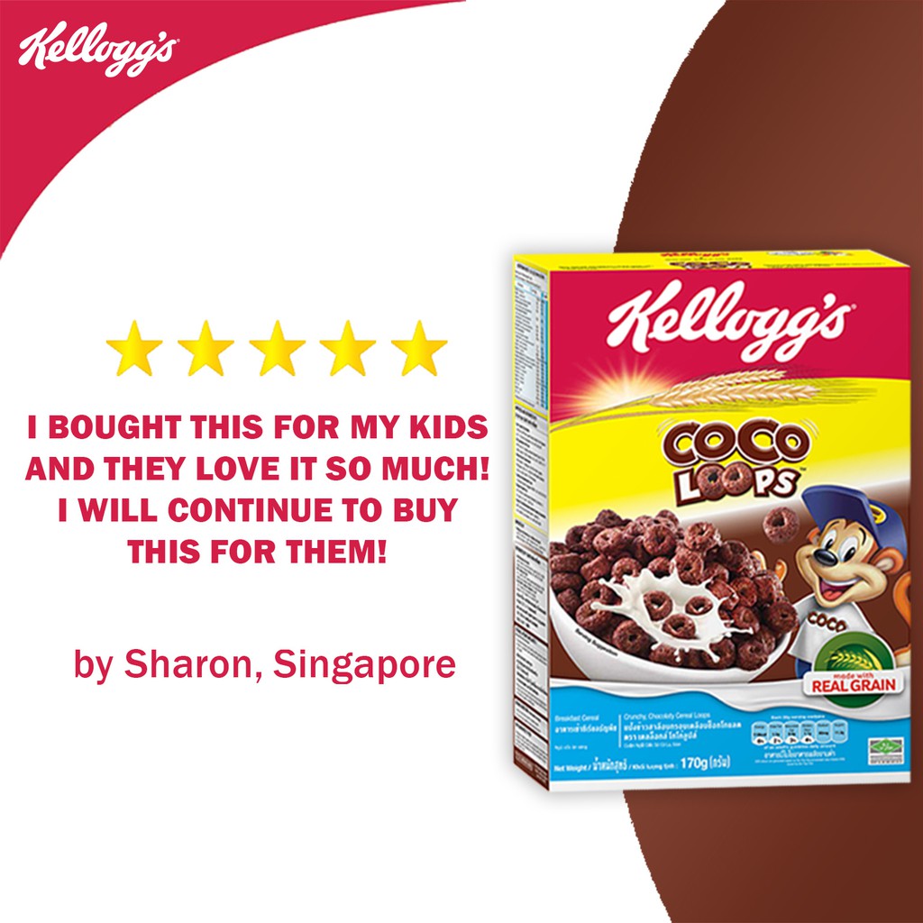 Ngũ cốc ăn sáng Kellogg’s Coco Loops vị choco ít ngọt 15g ăn vặt