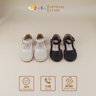 Dép sandal kín mũi cho bé gái, dép quai hậu cho bé, dép sandal bít mũi cho bé 1-8 tuổi 2 màu đen be zonekids - a14