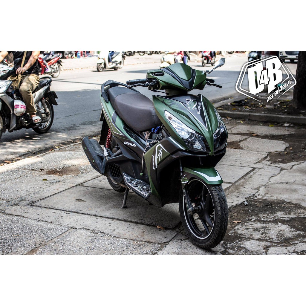 Tem trùm xe Air Blade 125 Green Sharks