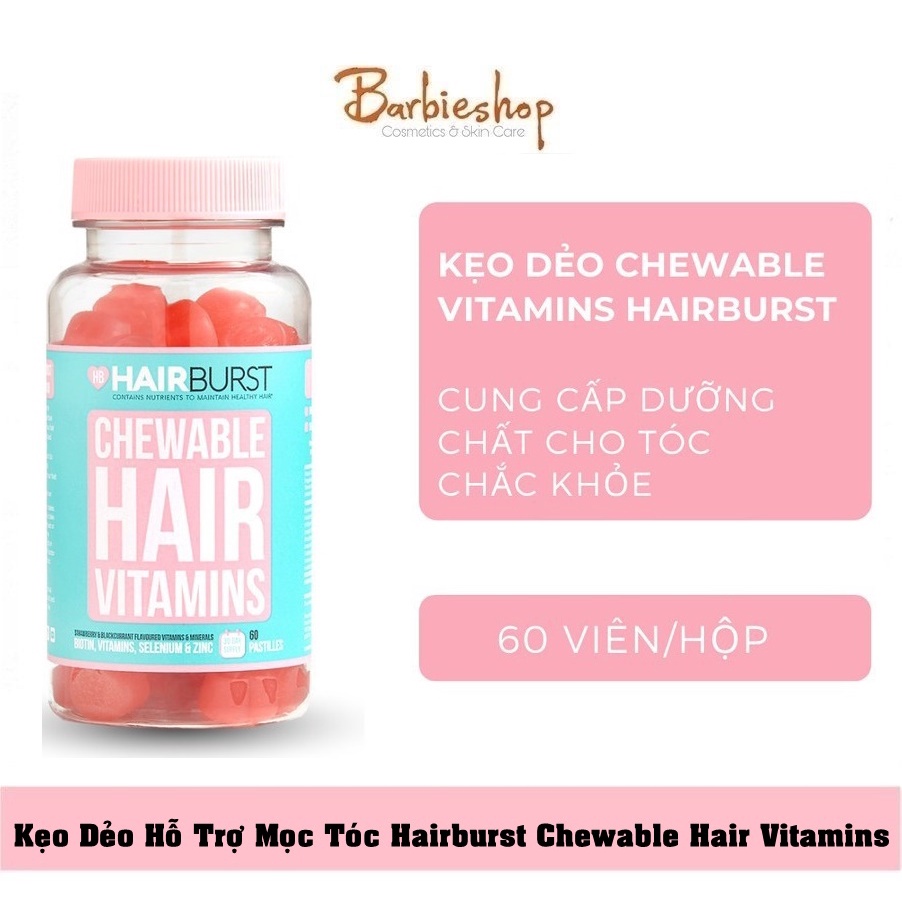 Combo 4 mónset Gội Xả Hairburst + Kẹo Dẻo Chewable +Xịt Dưỡng tóc Hairburst