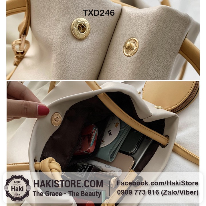 Túi tote da mềm đeo vai tiện ích kèm ví tròn xinh xắn TXD246