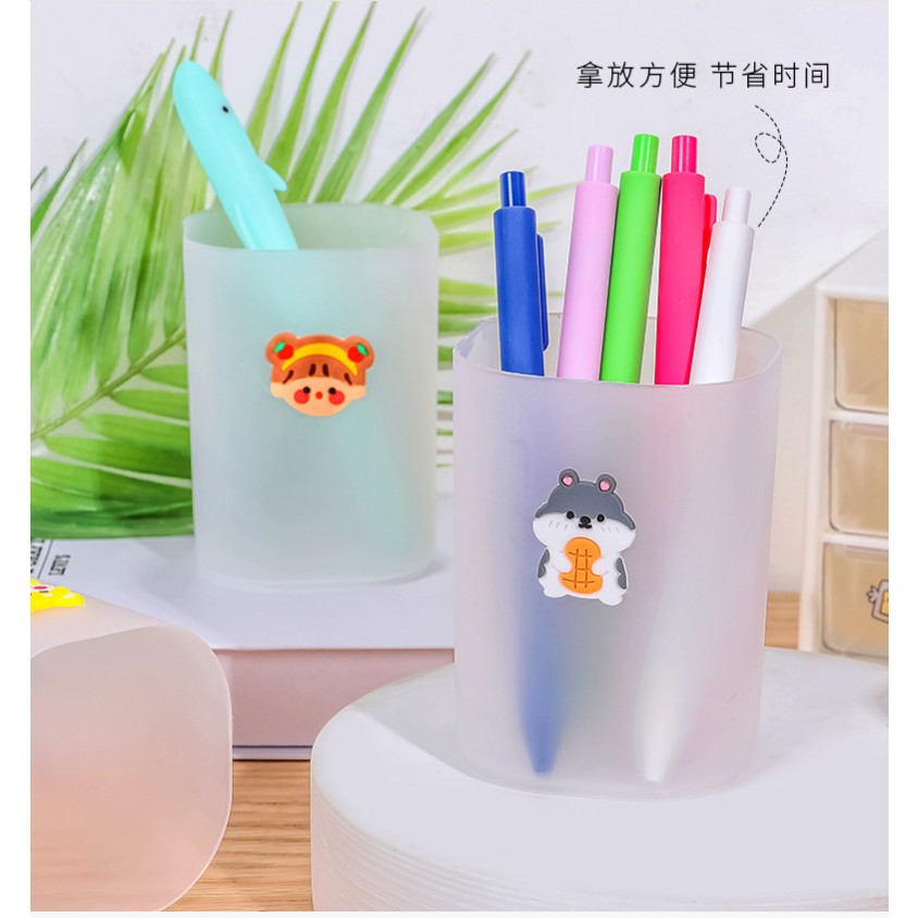 Ống đựng bút tròn trong suốt phong cách đơn giản dễ thương SUNNYSTORE