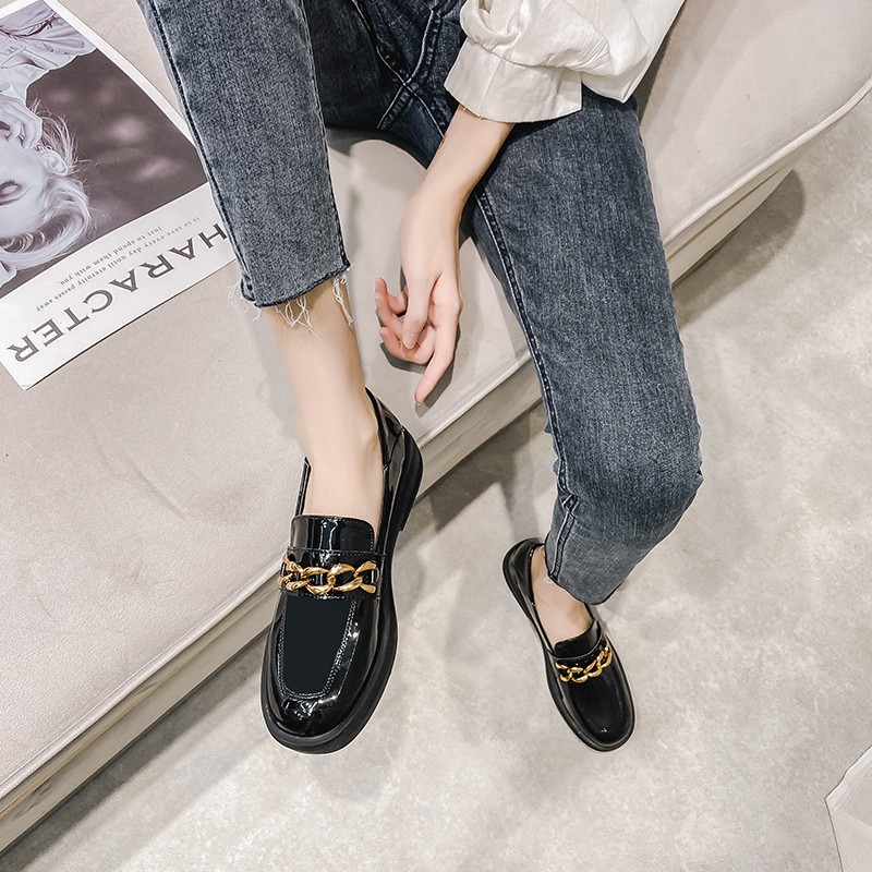 Giày Lười Da Bóng Phong Cách Retro Thời Trang Nữ Sành Điệu | BigBuy360 - bigbuy360.vn