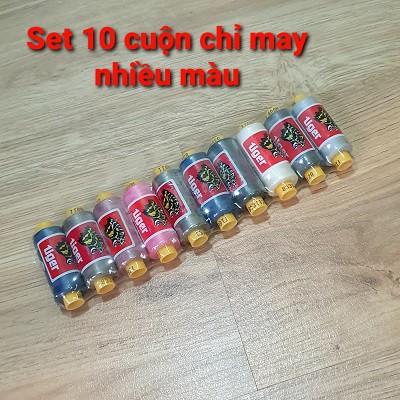 Set 10 Cuộn Chỉ May Lõi Nhỏ 400m Nhiều Màu