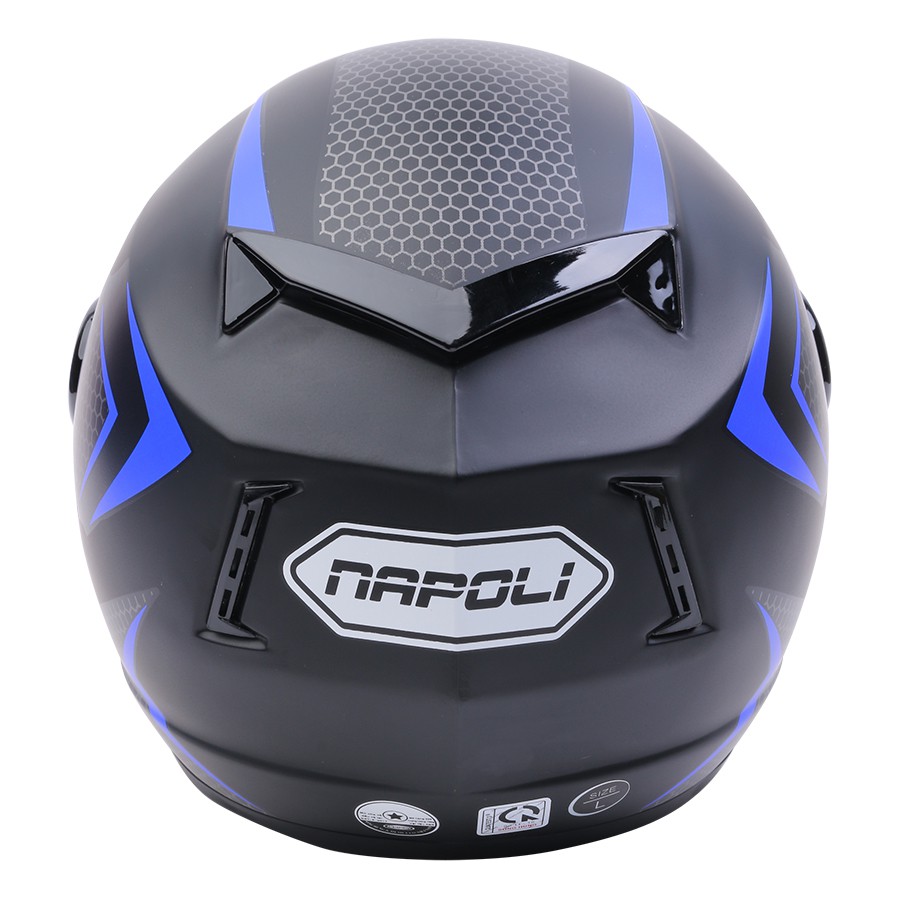Mũ Bảo Hiểm Phượt ¾ Napoli N039 Tem V2 Xanh dương [Free size 57 - 59cm] - Bảo Hành 12 Tháng