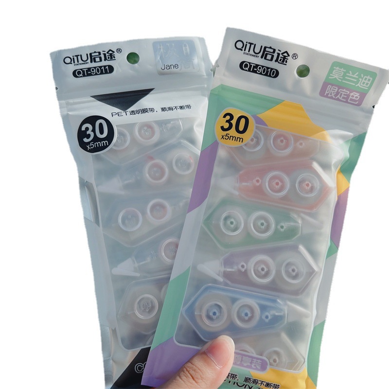 Bộ 6 Túi Băng Keo Xóa Dạng Viên Kim Cương Trong Suốt Mini Dễ Thương