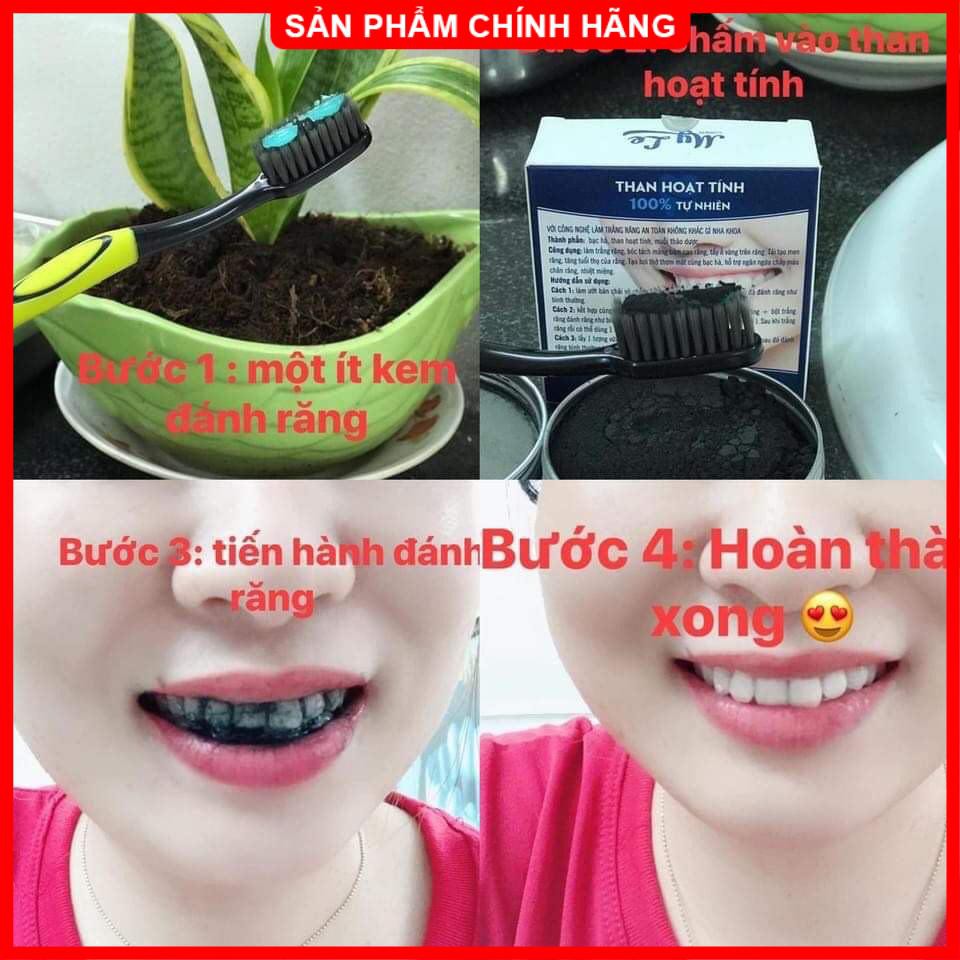 Tẩy trắng răng, làm trắng răng bằng than hoạt tính My Smile 70gr, thành phần 100% từ thiên nhiên an toàn hiệu quả